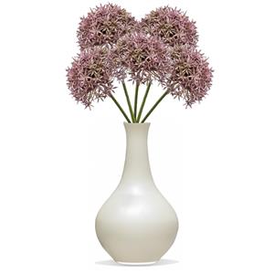 Emerald Allium/Sierui kunstbloem - 4x - losse steel - lila - 62 cm - Natuurlijke uitstraling -