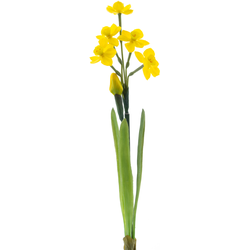 Nova nature Narcissus Crailo spray yellow 50 cm kunstbloem - 