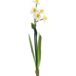 Nova nature Narcissus Crailo spray cream/yellow 50 cm kunstbloem - 