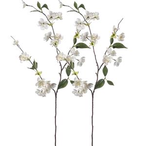 Emerald Kunstbloem Perzik bloesem - 2x - 80 cm - creme - Kunst zijdebloemen -