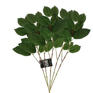 Bellatio Design Kunstbloem bladgroen tak Salal - 5x - 77 cm - boeket opvulling - groen - kunst zijde -