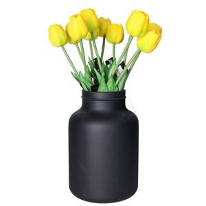 Countryfield Kunstbloemen bos Tulp Tulipa - 7x - cm - geel - Real Touch - kunst zijdebloemen -