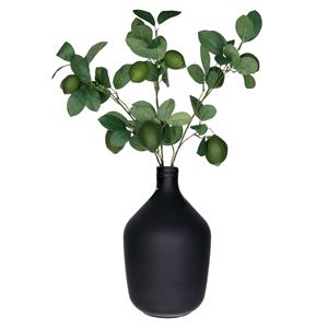 Bellatio Design Kunstbloem citrusfruit tak limoen - 3x - 74 cm - groen - losse steel - Kunst zijdebloemen -