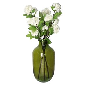 Bellatio Design Kunstbloem Viburnum/sneeuwbal Roseum - 3x - 60 cm - creme - losse steel - kunst zijdebloemen -