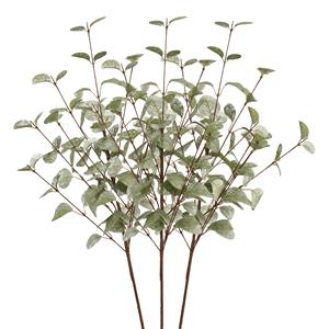 DK Design Kunstbloem Eucalyptus tak Silk - 3x - 72 cm - groen - losse steel - Kunst zijdebloemen -