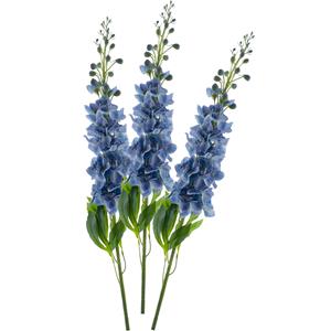 Bellatio Design Kunstbloem Ridderspoor/delphinium Roland - 3x - 87 cm - blauw - kunst zijdebloemen -