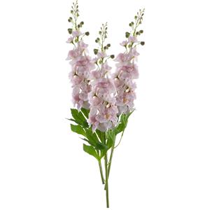 Bellatio Design Kunstbloem Ridderspoor/delphinium Roland - 3x - 87 cm - licht roze - kunst zijdebloemen -
