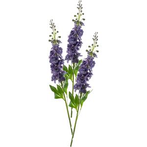 Bellatio Design Kunstbloem Ridderspoor/delphinium Roland - 3x - 87 cm - paars - kunst zijdebloemen -