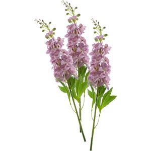 Bellatio Design Kunstbloem Ridderspoor/delphinium Roland - 3x - 87 cm - roze - kunst zijdebloemen -