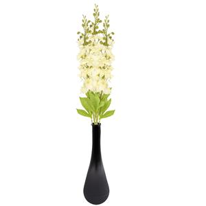 Bellatio Design Kunstbloem Ridderspoor/delphinium Roland - 3x - 87 cm - wit - kunst zijdebloemen -