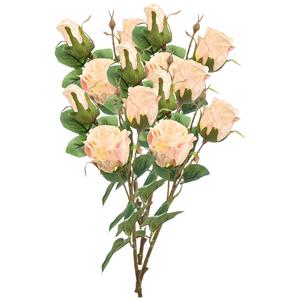 Emerald Kunstbloem Roos tak - 5x - cm - licht roze - Kunst zijdebloemen -