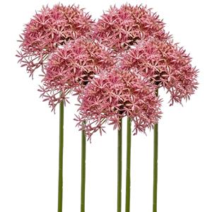 Emerald Allium/Sierui kunstbloem - 5x - losse steel - roze - 62 cm - Natuurlijke uitstraling -