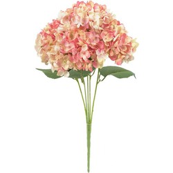 Buitengewoon de boet Kunstbloem hortensia 47 cm, roze/wit - 
