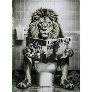 Kare Design Kare Glasschilderij Bath Lion 60x80cm