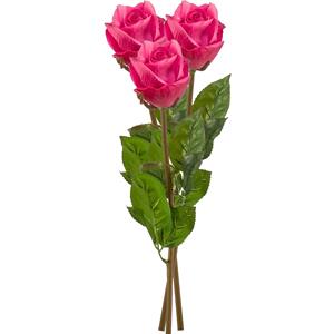 Emerald Kunstbloem Roos Bud tak - 3x - cm - fuchsia - Kunst zijdebloemen -