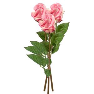 Emerald Kunstbloem Roos Bud tak - 3x - cm - roze - Kunst zijdebloemen -