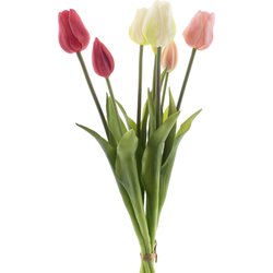 Nova nature PSO Classic tulip bundle Sallyx7 pink/cream combo 47 cm kunstbloem - 