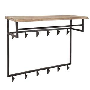 Giga Meubel  Kapstok 12 Haken - Incl. Hoedenplank - Hout & Metaal