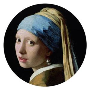 Reinders  Old Masters - girl pearl earring - Glasschilderij Ø 70cm