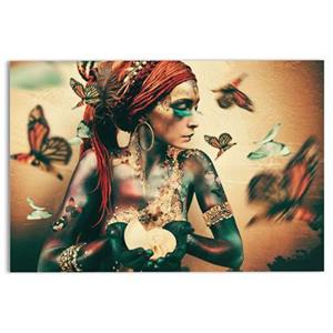 Reinders  Bohemian Butterfly Goddess - Glasschilderij 78x116cm
