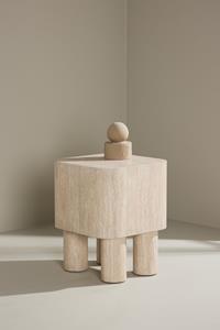 Nohr Bijzettafel Ceria Travertinlook, 40 x 40cm - Beige