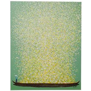 Kare Design Kare Schilderij Flower Boat Green Yellow 80x100cm