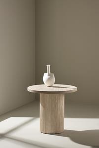 Nohr Ronde Bijzettafel Adrin Travertinlook, 50cm - Beige