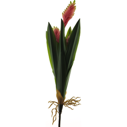 Nova nature Bromelia sword plant pink 55 cm kunstbloem - 