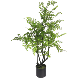Nova nature Leather fern tree in pot green 85 cm kunstbloem - 