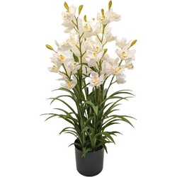 Buitengewoon de boet Cymbidium kunstplant 90 cm, wit - 