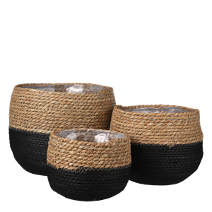 Mica Decorations Jorck Mand voor Planten - Set van 3 - Zwart