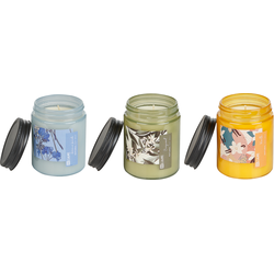Beliani FRUITY BLOOM-Geurkaars set-Bergamot|Vanille|Lavendel- Soja wax