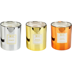 Beliani  METALLIC GLAMOUR - Geurkaars set - Appel|Jasmijn|Winterzon