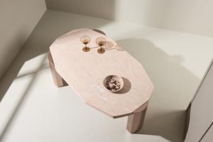 Nohr Organische Salontafel Lin Marmerlook, 125 x 70cm - Roze