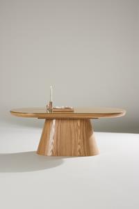Nohr Ovale Salontafel Nateshia MDF en glas, 120 x 60cm - Naturel - Ovaal
