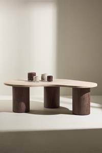 Nohr Organische Salontafel Lawanda Travertinlook, 130 x 78cm - Beige