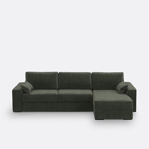 LA REDOUTE INTERIEURS Hoekbank-bed fluweel, mousse Cécilia