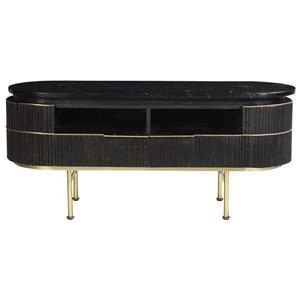 I-Catchers Elite Mangohout TV meubel met Marmer top 117x40x50 cm