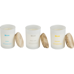 Beliani SIMPLICITY-Geurkaars set-Oceaan|Bergamot|Fresh linnen-Soja wax