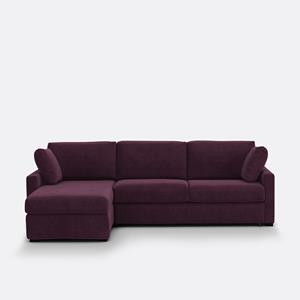 LA REDOUTE INTERIEURS Hoekbank-bed fluweel, mousse, Timor