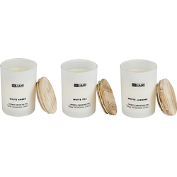 Beliani SIMPLICITY-Geurkaars set-Amber|Witte thee|Jasmijn -Soja wax