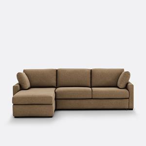 LA REDOUTE INTERIEURS Hoekbank-bed in getextureerde stof, mousse, Timor