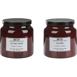 Beliani ABSOLUTE ALCHEMY-Geurkaars set-Gouden appel|Leer-Soja wax