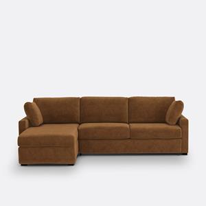 LA REDOUTE INTERIEURS Hoekbank-bed fluweel, mousse, Timor