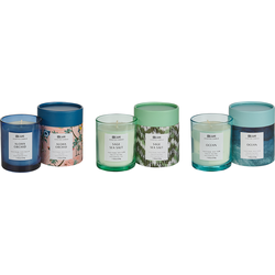 Beliani COLORFUL BARREL-Geurkaars set-Salie Zout|Zee|Orchidee-Soja wax