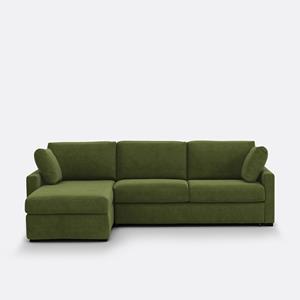 LA REDOUTE INTERIEURS Hoekbank-bed fluweel, mousse, Timor