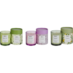 Beliani COLORFUL BARREL-Geurkaars set-Thee|Lavendel|Jasmijn -Soja wax
