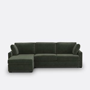 LA REDOUTE INTERIEURS Hoekbank-bed fluweel, mousse, Timor