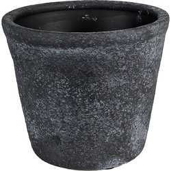 Clayre & Eef Bloempot Ø 12x10 cm Grijs Keramiek Bloempot binnen