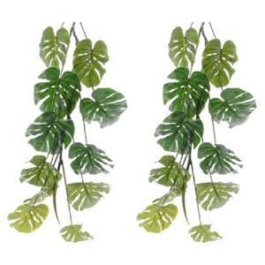 Decoris 3x stuks groene Monstera/gatenplant kunstplant slinger 110 cm -